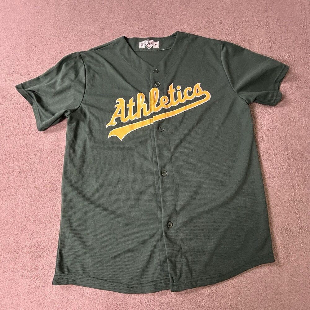 Cotapaxi Oakland Athletics Baseball Jersey Mens Adult Medium Green MLB Button Up